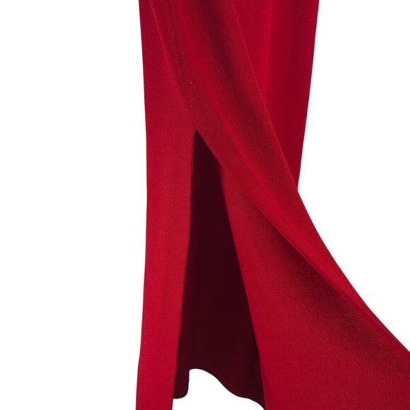 St. John Evening women's red size 10 slide slit maxi skirt - Picture 4 of 5